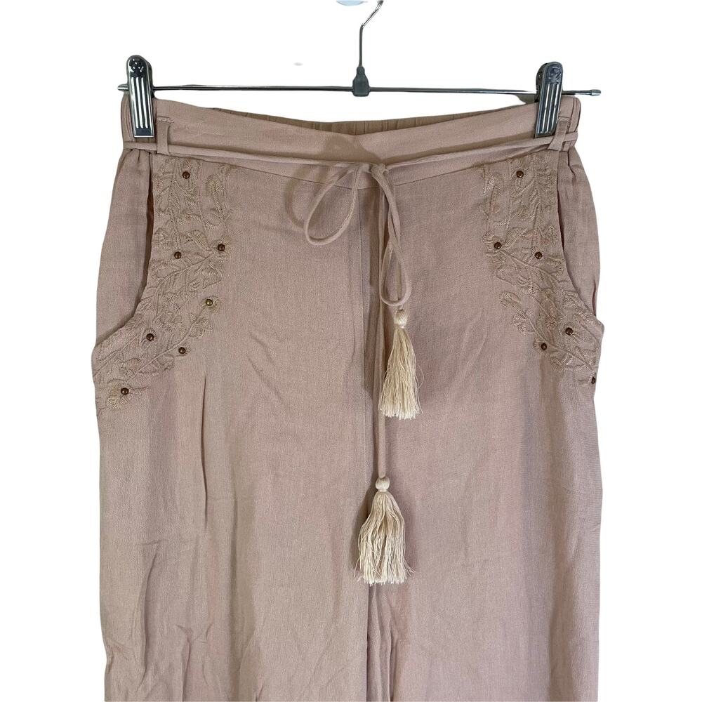 NWT Sage the Label Wide Leg In the Pines Palazzo Pants Tan S Minimalist Festival - Picture 5 of 12